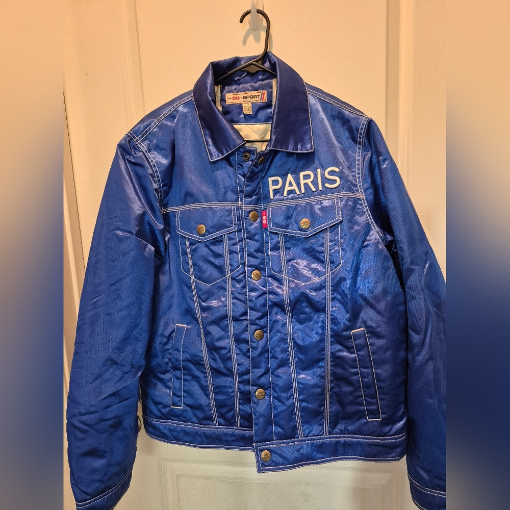 Blue Paris Red Peppers Bomber Jacket